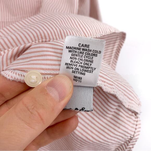 BROADWAY & BROOME Casual Long Sleeve Button Up Pullover Pastel Pink Stripe XS - Picture 6 of 8